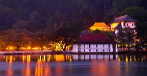 Temple of the Sacred Tooth Relic buddhist temple in the city of Kandy Sri Lanka Kandy